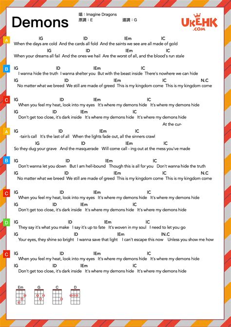 DEMONS UKULELE (ver 3) by Imagine Dragons .
